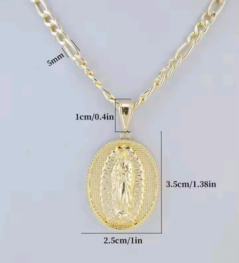 cadena oro 18k laminado con medalla de la Virgen - 2