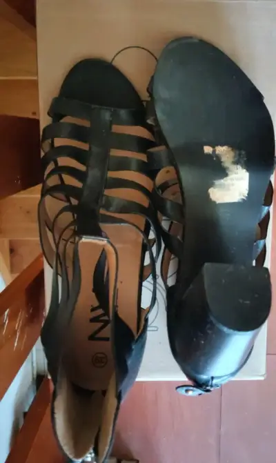 Sandalias Gladiador de tacón alto negras - miniatura 3