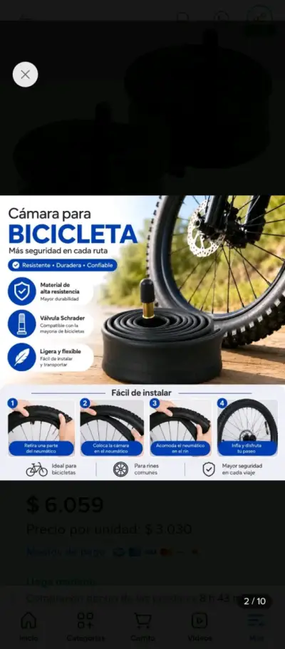 Cámara de Aire para Bicicleta 29'' Toolmak - miniatura 5