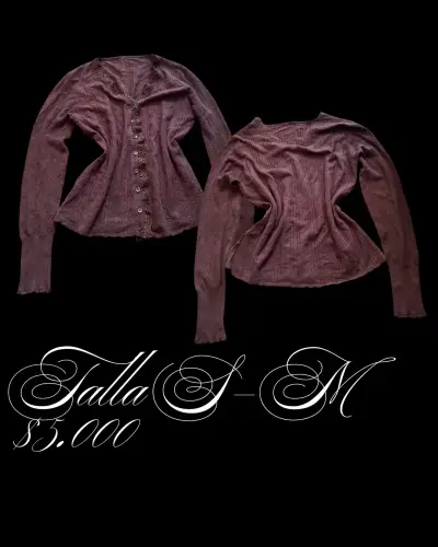 Cardigan de punto morado talla S-M - miniatura 1