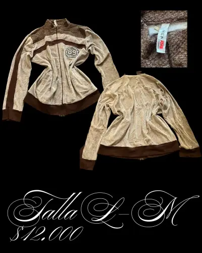 Chaqueta deportiva marrón y beige para hombre - miniatura 1