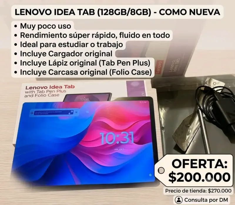 Lenovo Idea Tab 128GB con accesorios originales