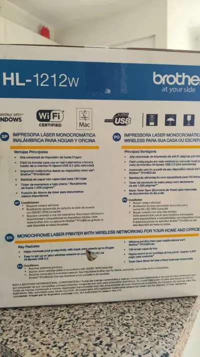 Impresora Láser Monocromática Brother HL-1212W Wireless - miniatura 2