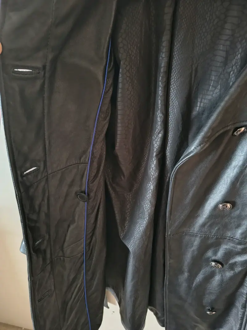Abrigo de cuero negro Wilsons Leather para hombre - 3