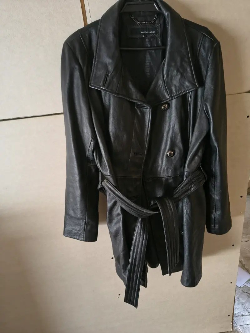 Abrigo de cuero negro Wilsons Leather para hombre - 5