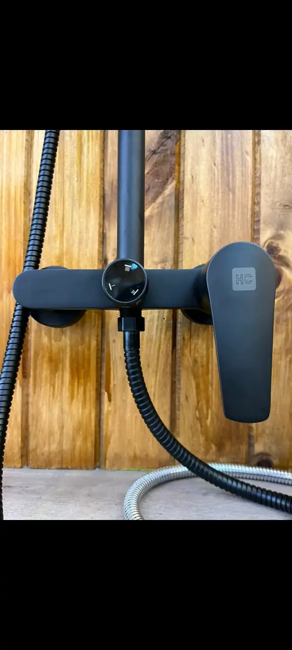 Columna de Ducha Negra con Doble Función - 2
