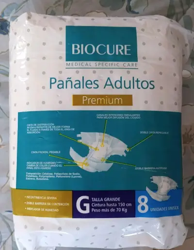 Pañales adultos Biocure Premium talla G - miniatura 1