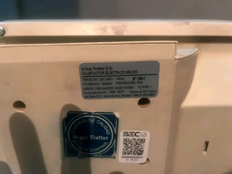 Calefactor Eléctrico Ursus Trotter ME-200D 2000W - 2