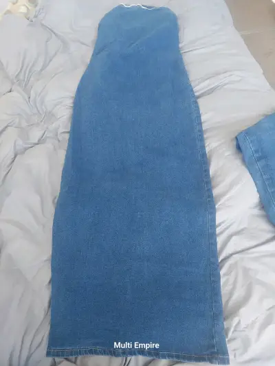 Vestido larga de mezclilla con cierre posterior - miniatura 1