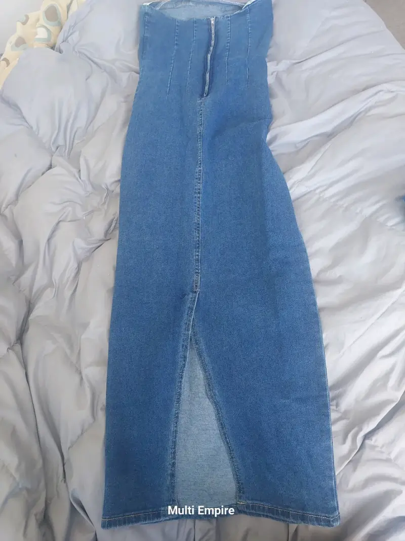 Vestido larga de mezclilla con cierre posterior - 2