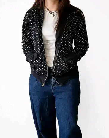 Chaleco negro con lunares para mujer - 2