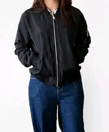 Chaqueta Bomber Negra para Mujer - 2
