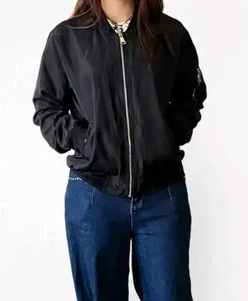 Chaqueta Bomber Negra para Mujer - miniatura 2