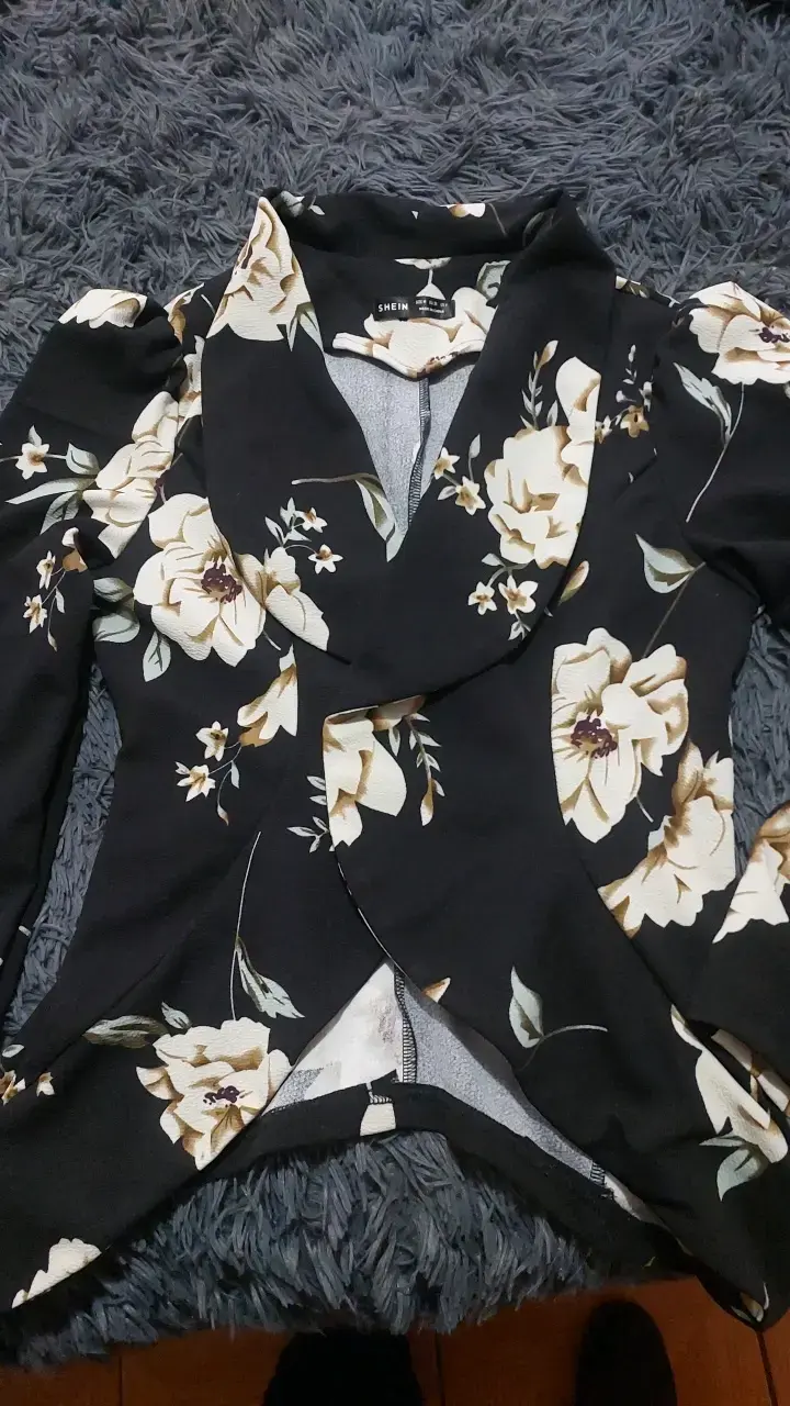 Blazer floral negro para mujer - 2