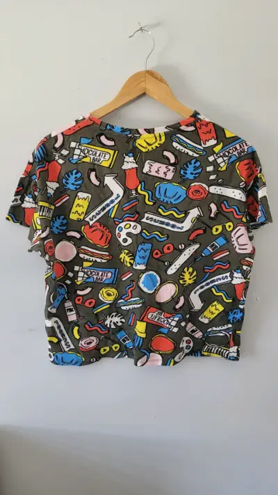 Polera estampada colorida Zara Talla S - miniatura 3