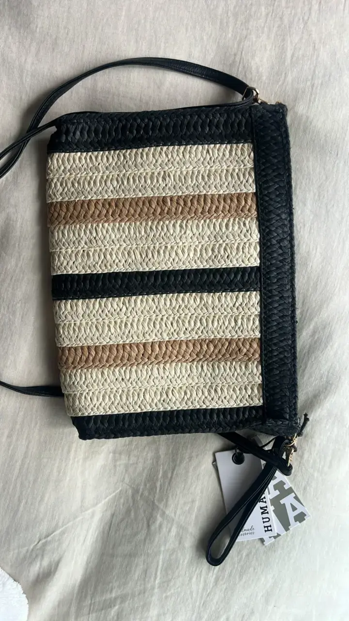 Cartera de rafia a rayas Humana - 3