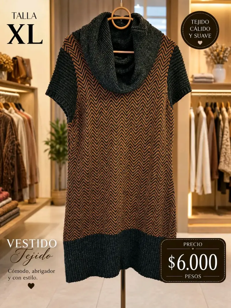 Vestido tejido cálido y suave talla XL