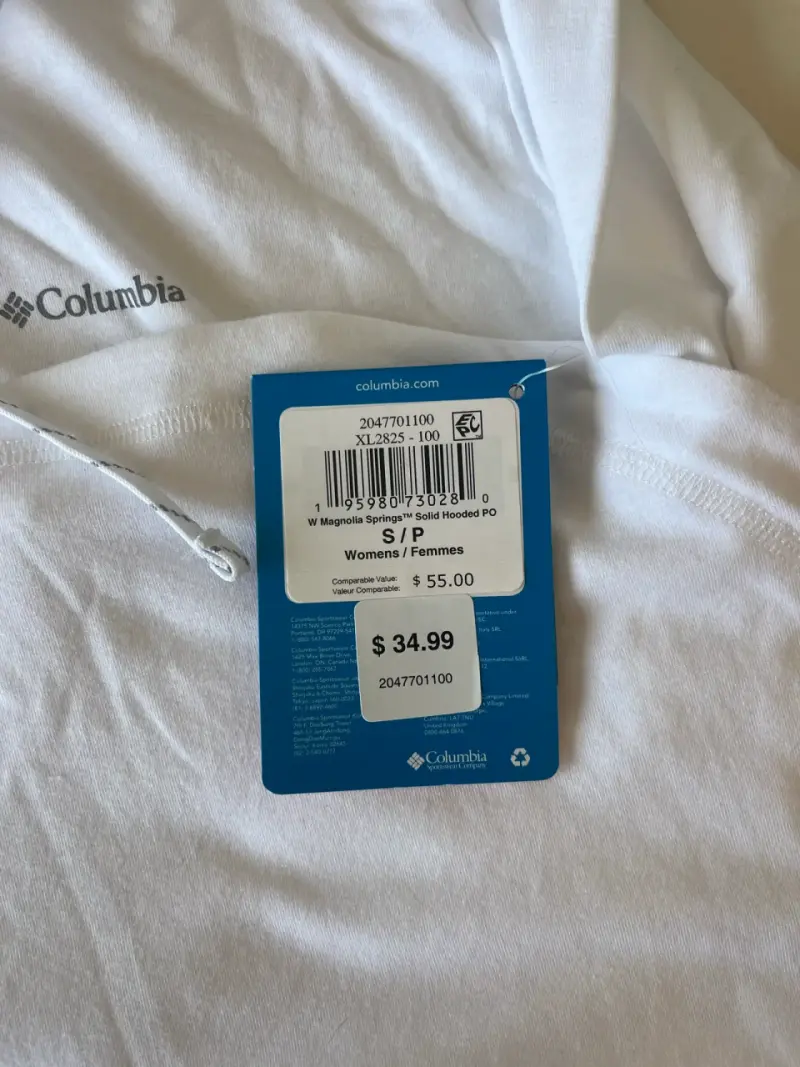 Polera con capucha Columbia blanca Omni-Shade - 5