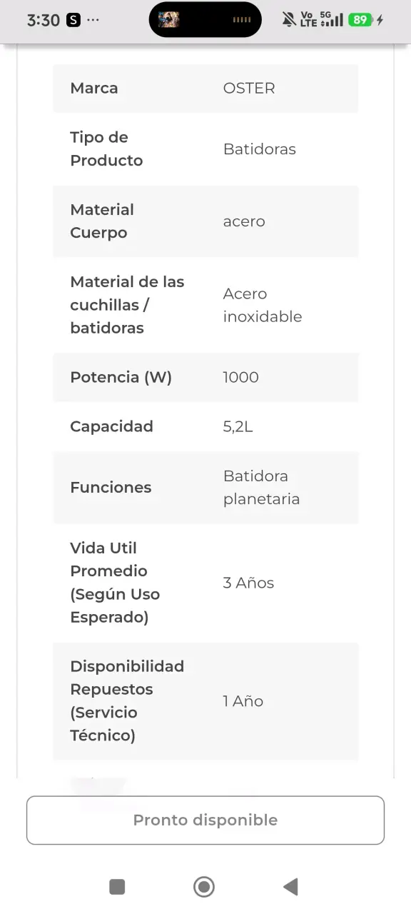 Batidora Planetaria Oster HeatSoft 5.2L - 3