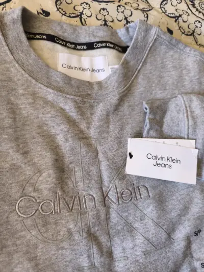 Polerón gris Calvin Klein Jeans para mujer - miniatura 2