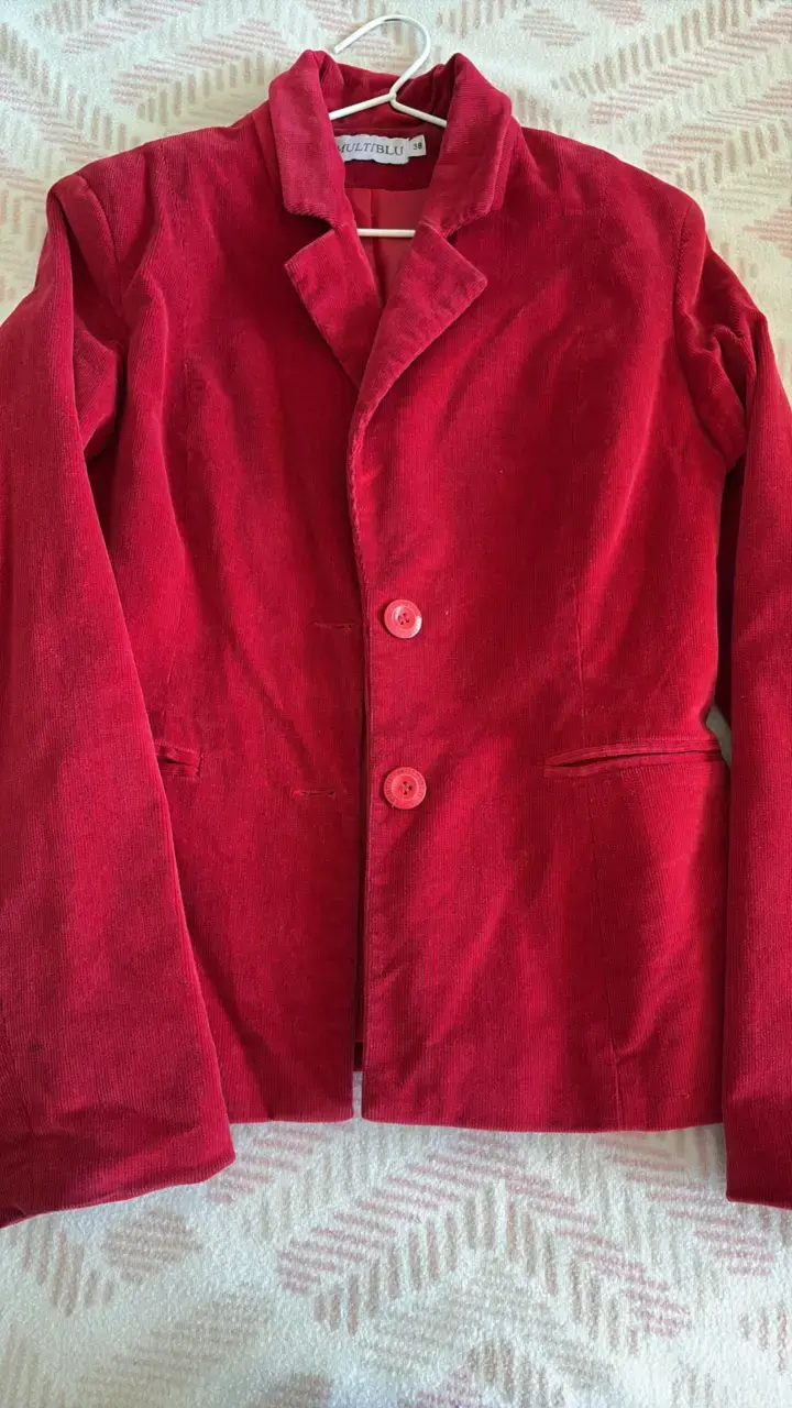 Blazer de pana rojo para mujer talla 38