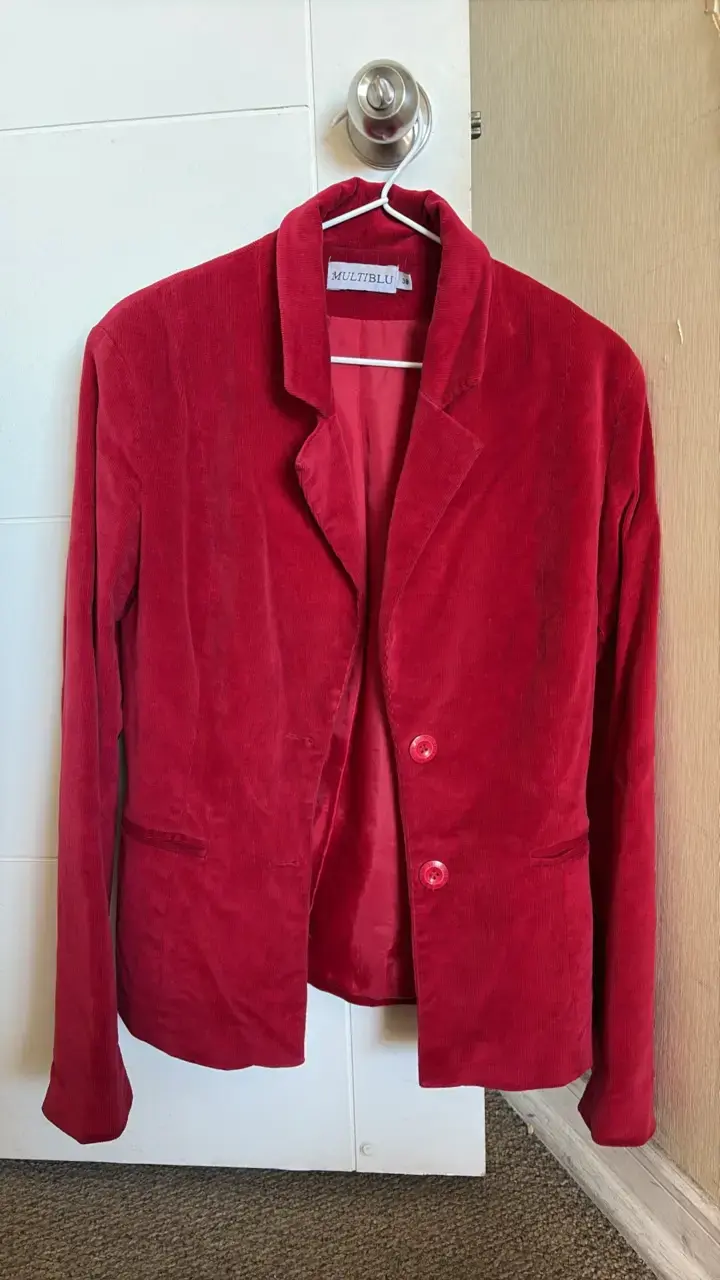 Blazer de pana rojo para mujer talla 38 - 3