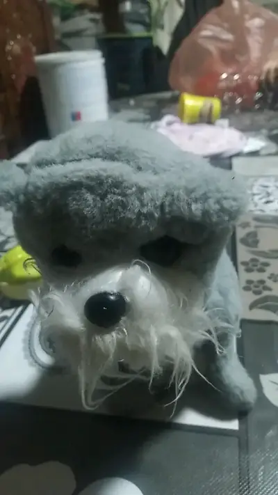 Peluche de perro gris suave - miniatura 2