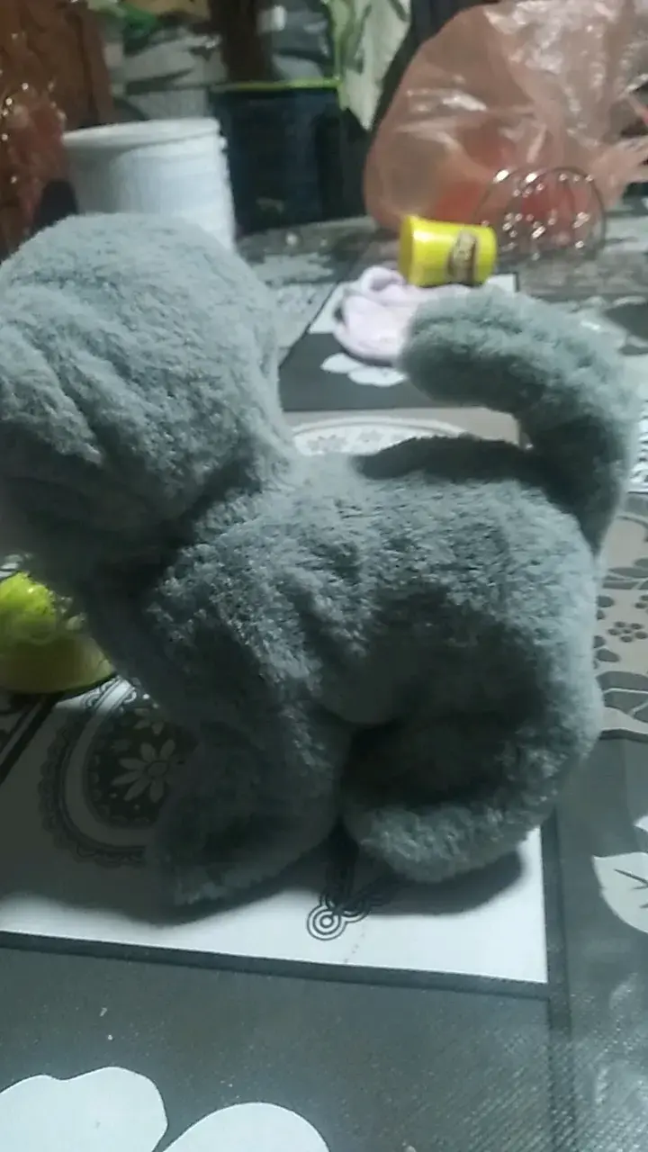 Peluche de perro gris suave - 3