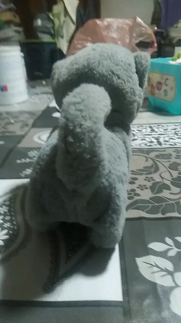 Peluche de perro gris suave - 4