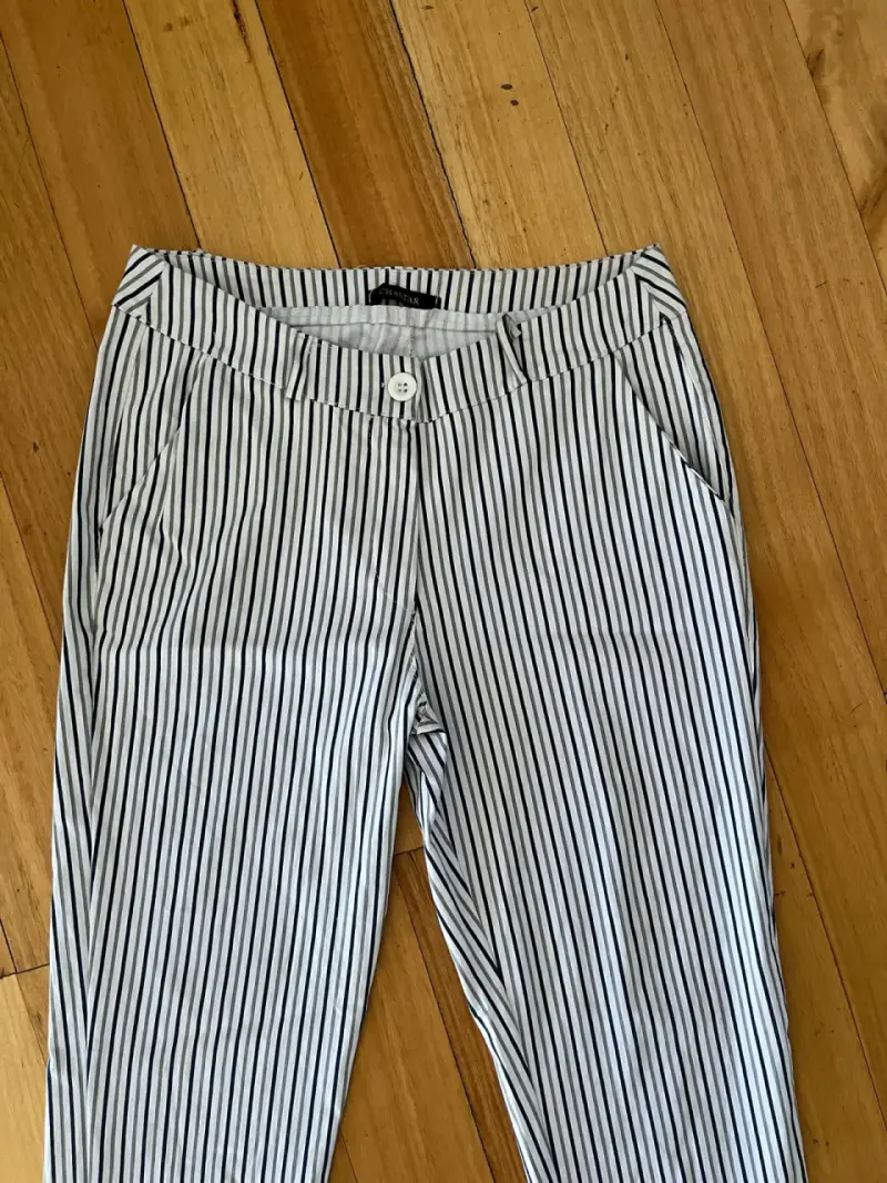 Pantalones a rayas blanco y negro para mujer - 3