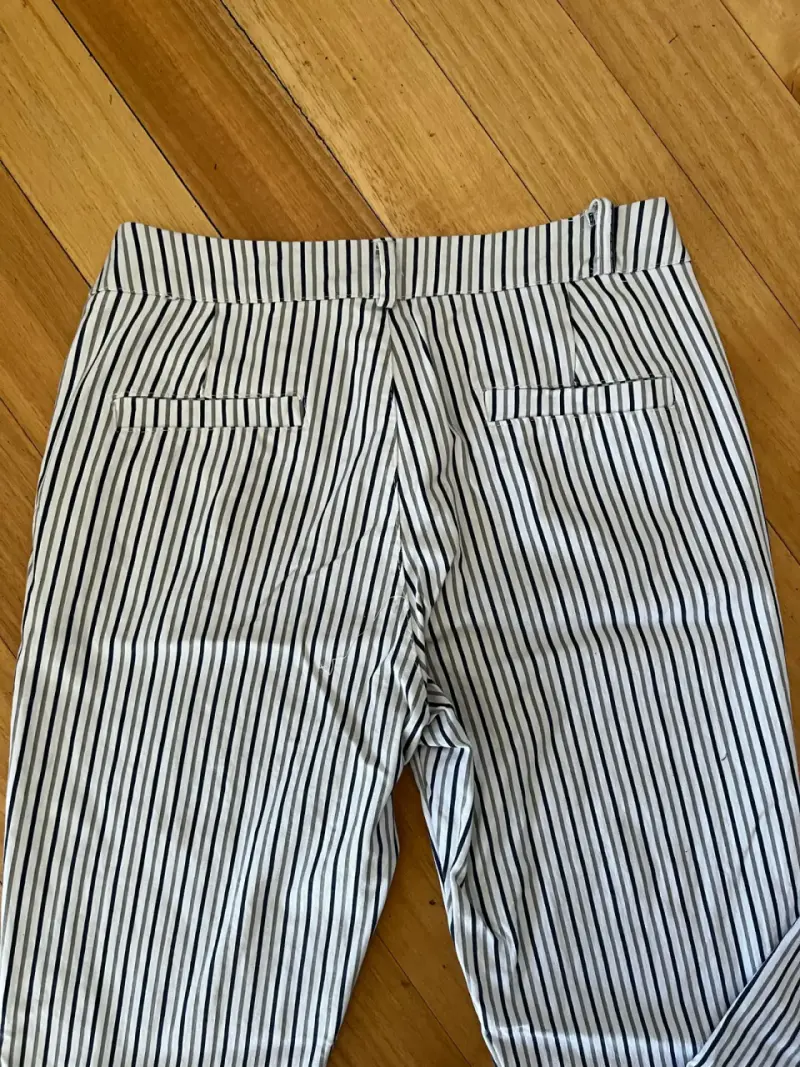 Pantalones a rayas blanco y negro para mujer - 6