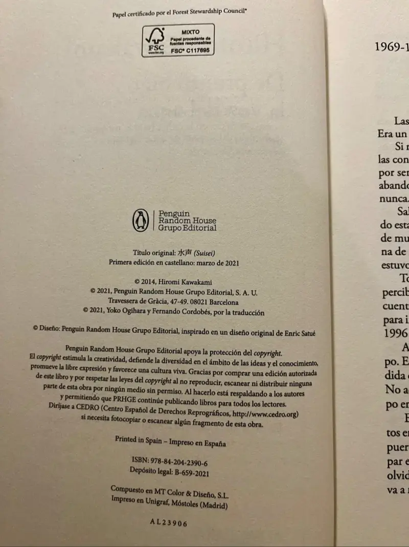 Libro 'De pronto oigo la voz del agua' de Hiromi Kawakami - 5