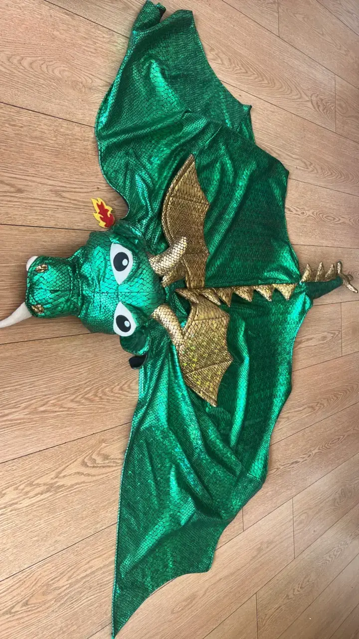 Disfraz de dragón verde para niños - 1