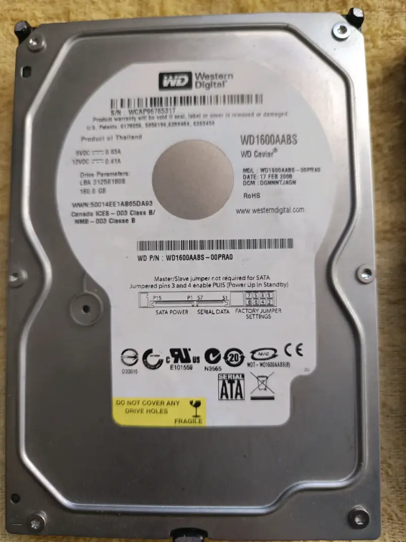 Disco Duro Interno Western Digital 160GB