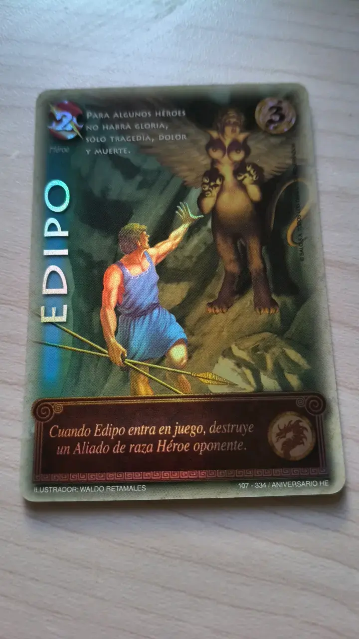 Carta de juego Edipo edición especial