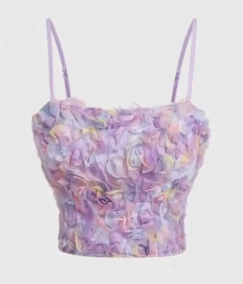 Top corto floral multicolor Shein - 1