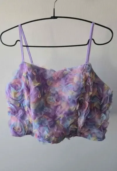 Top corto floral multicolor Shein - miniatura 3