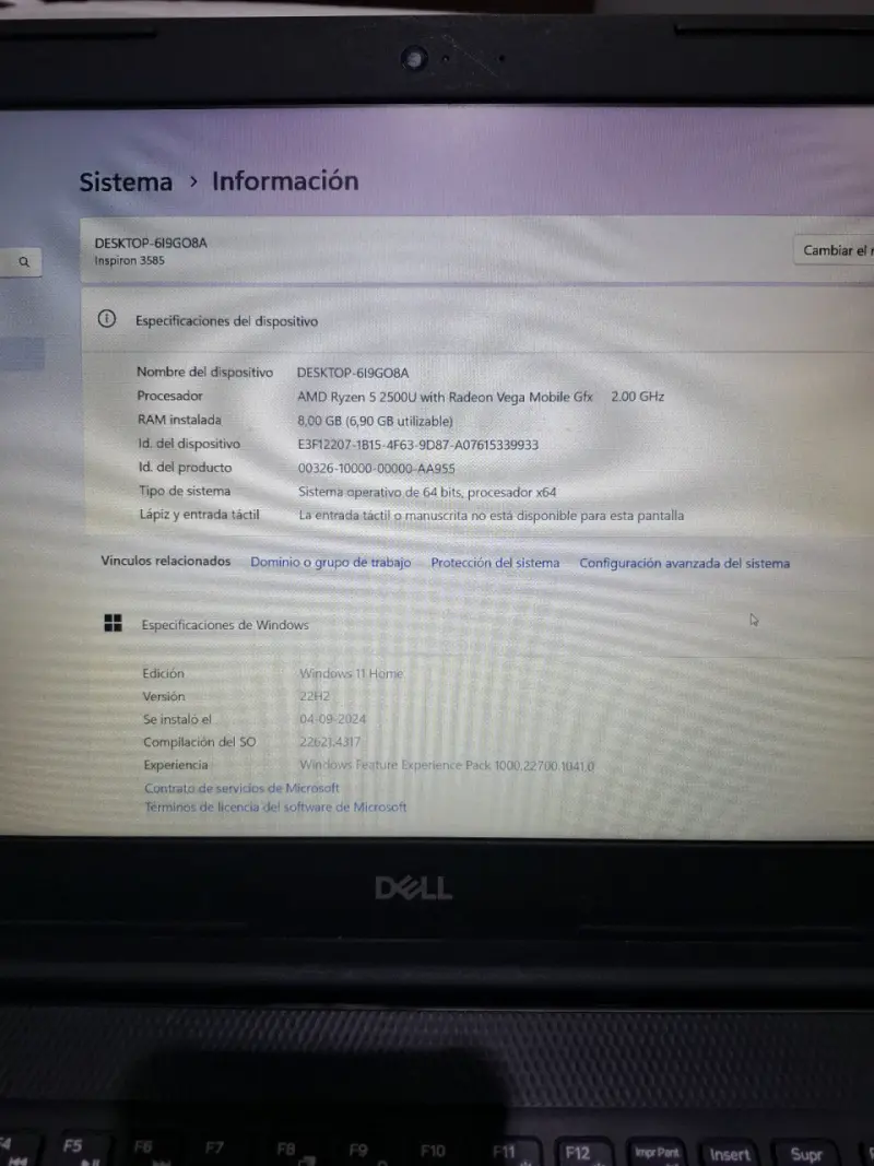 Laptop Dell Inspiron 15 3585 AMD Ryzen 5 - 2