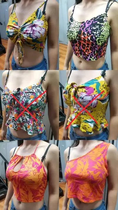 Top corto amarillo con estampado floral - miniatura 1