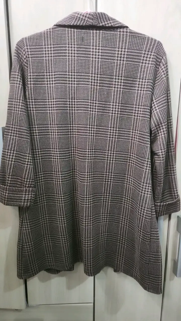 Blazer a cuadros marrón F3 Sister talla M - 3