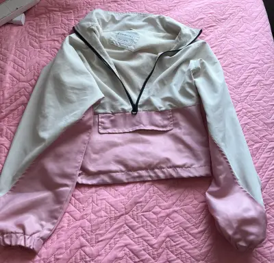 Cortaviento bicolor rosa y blanco para mujer - miniatura 1