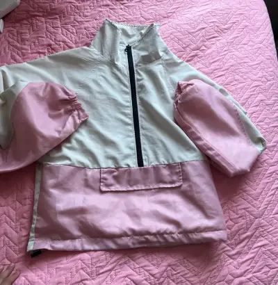Cortaviento bicolor rosa y blanco para mujer - miniatura 2