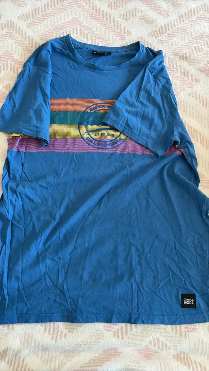 Polera azul con estampado Santa Cruz