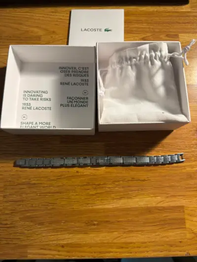Pulsera de acero inoxidable Lacoste con caja original - miniatura 1