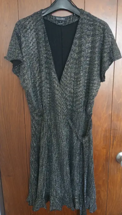 Vestido corto Saville Row negro brillante - miniatura 1