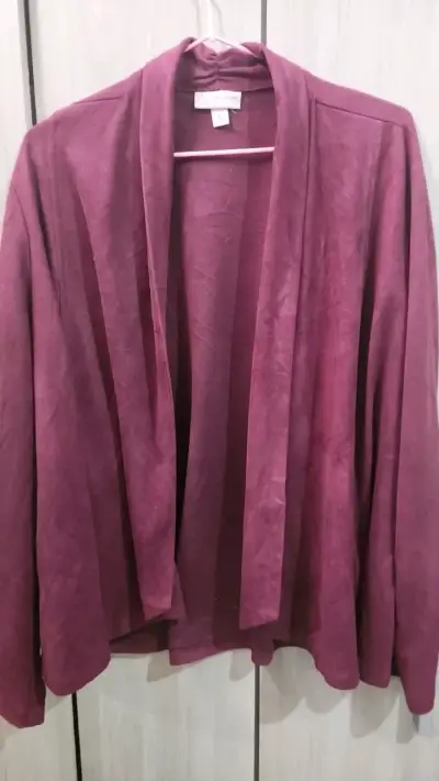 Cardigan burdeos talla XL para mujer - miniatura 1
