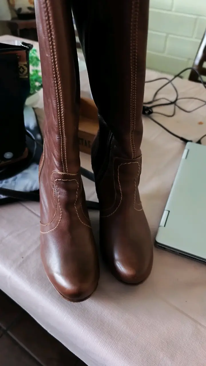 Botas de cuero marrón con plataforma EXÓTICA - 4