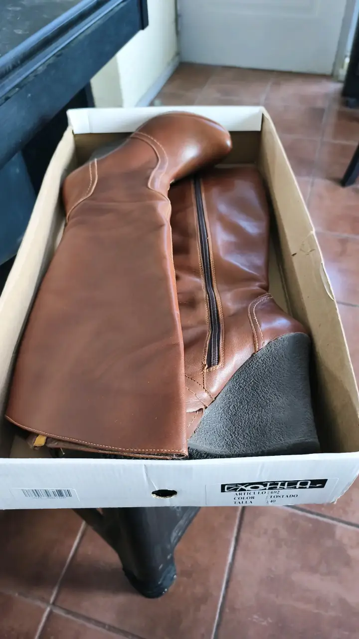 Botas de cuero marrón con plataforma EXÓTICA - 6