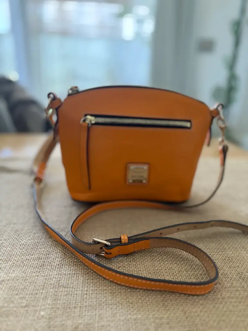 Cartera cruzada de cuero Dooney & Bourke naranja - 3