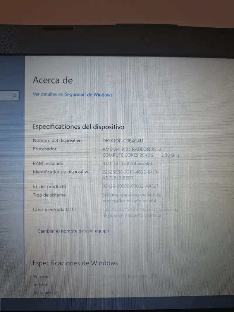 Notebook HP con Windows 10 y 4GB RAM - 5